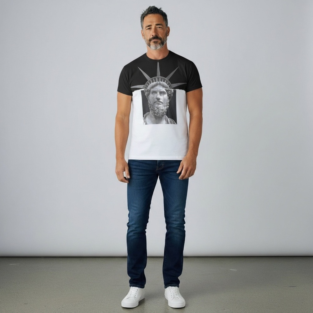 Neil Barrett Monochrome Statue of Liberty Graphic Tee - Picture 8 of 8